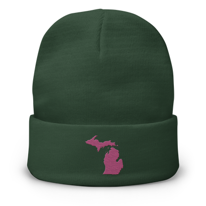 Michigan Winter Beanie | Apple Blossom Pink Outline