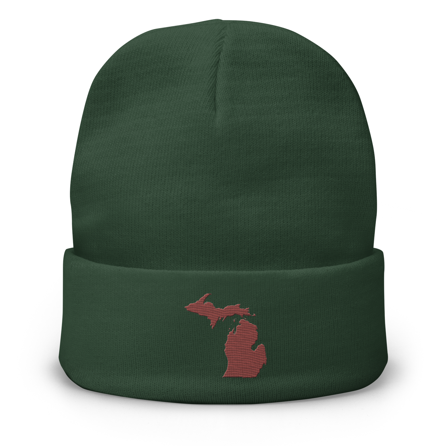 Michigan Winter Beanie | Ore Dock Red Outline