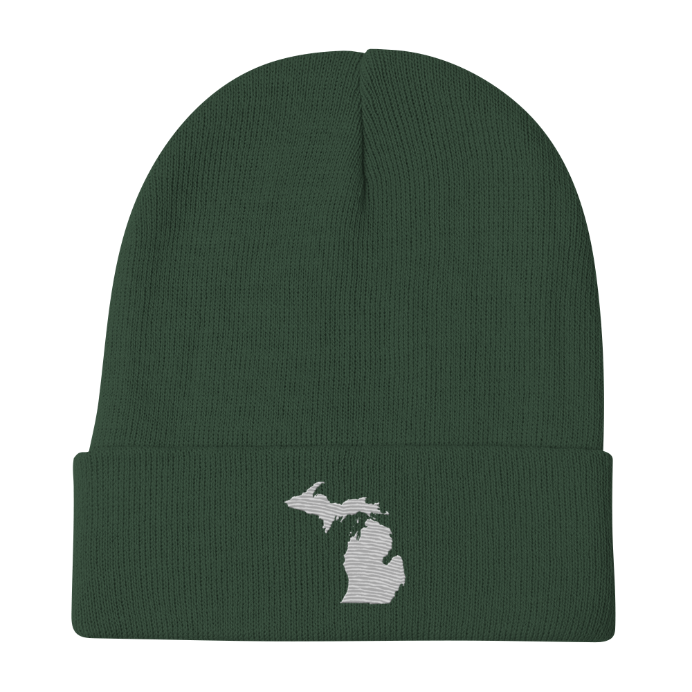 Michigan Winter Beanie | Platinum Outline