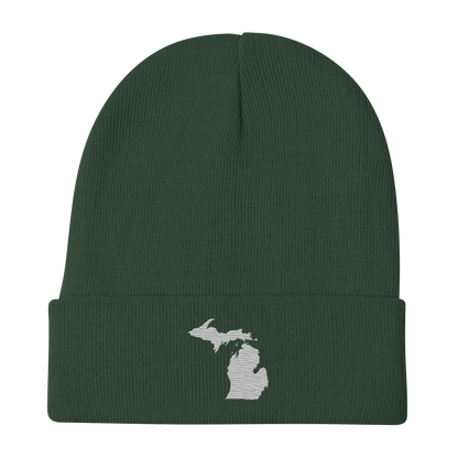 Michigan Winter Beanie | Platinum Outline