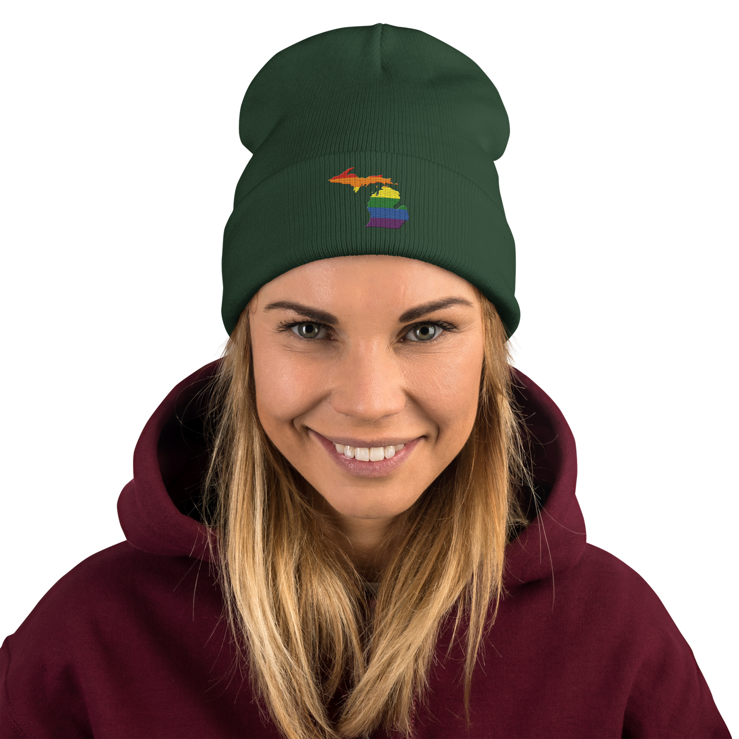 Michigan Winter Beanie | Rainbow Pride Outline