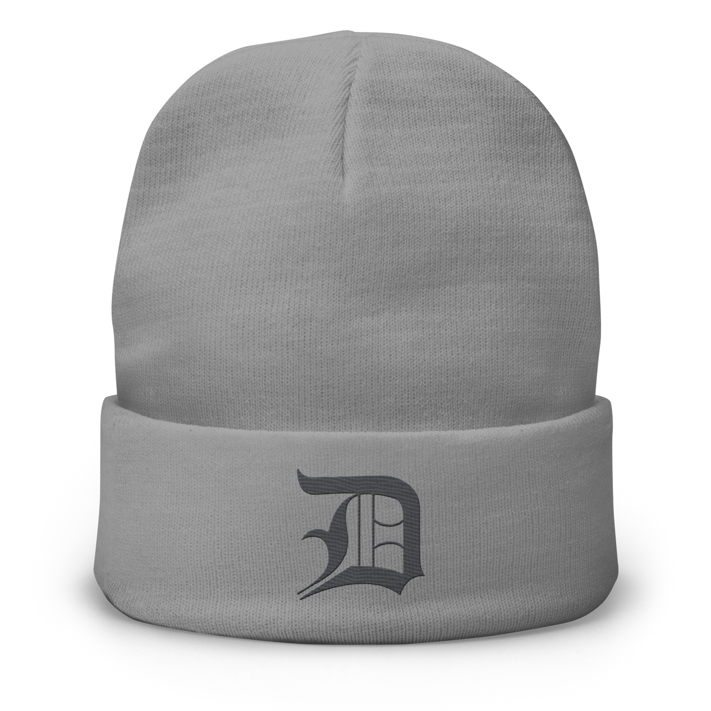 Detroit 'Old English D' Winter Beanie (Iron Ore Grey)