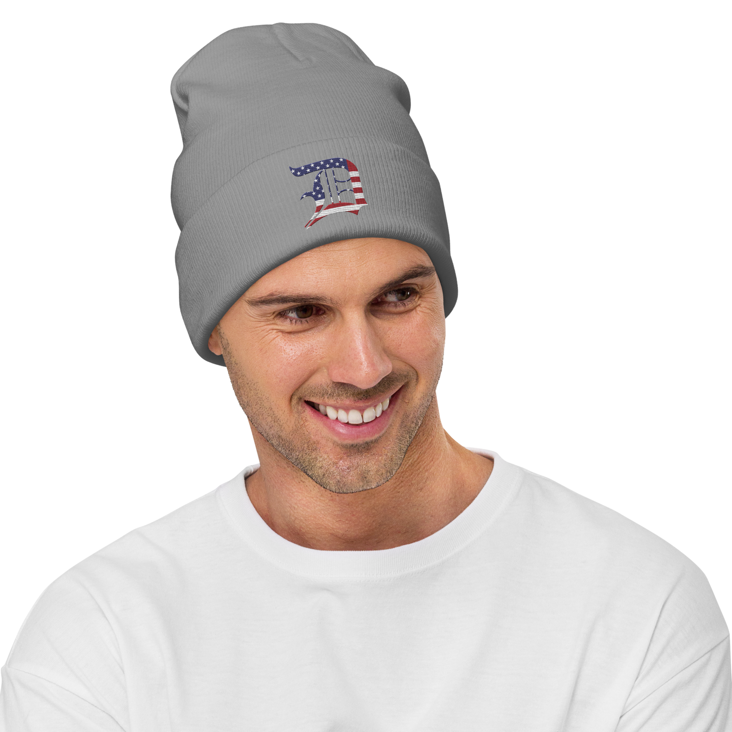 Detroit 'Old English D' Winter Beanie (Patriotic Edition)