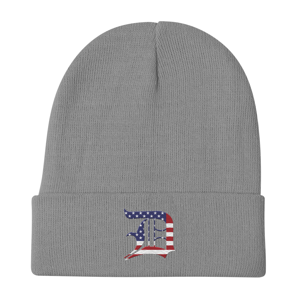 Detroit 'Old English D' Winter Beanie (Patriotic Edition)