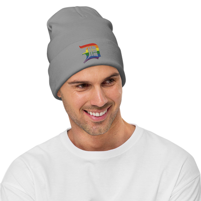 Detroit 'Old English D' Winter Beanie (Rainbow Pride Edition)