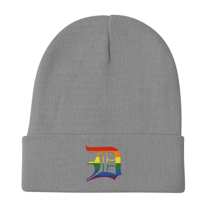 Detroit 'Old English D' Winter Beanie (Rainbow Pride Edition)