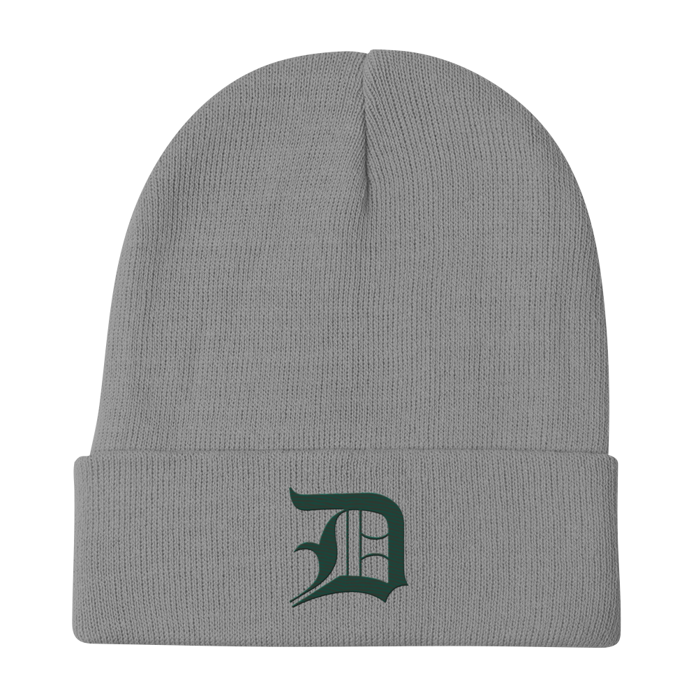 Detroit 'Old English D' Winter Beanie (Laconic Green)