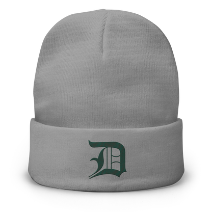 Detroit 'Old English D' Winter Beanie (Laconic Green)