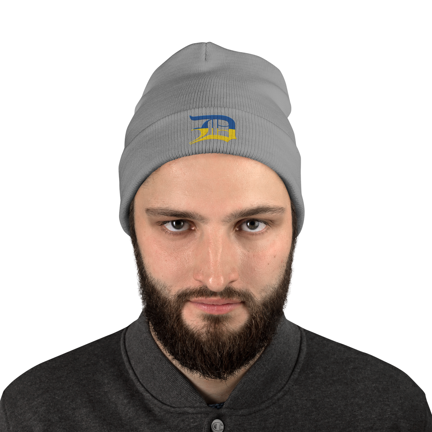 Detroit 'Old English D' Winter Beanie (Ukraine Edition)