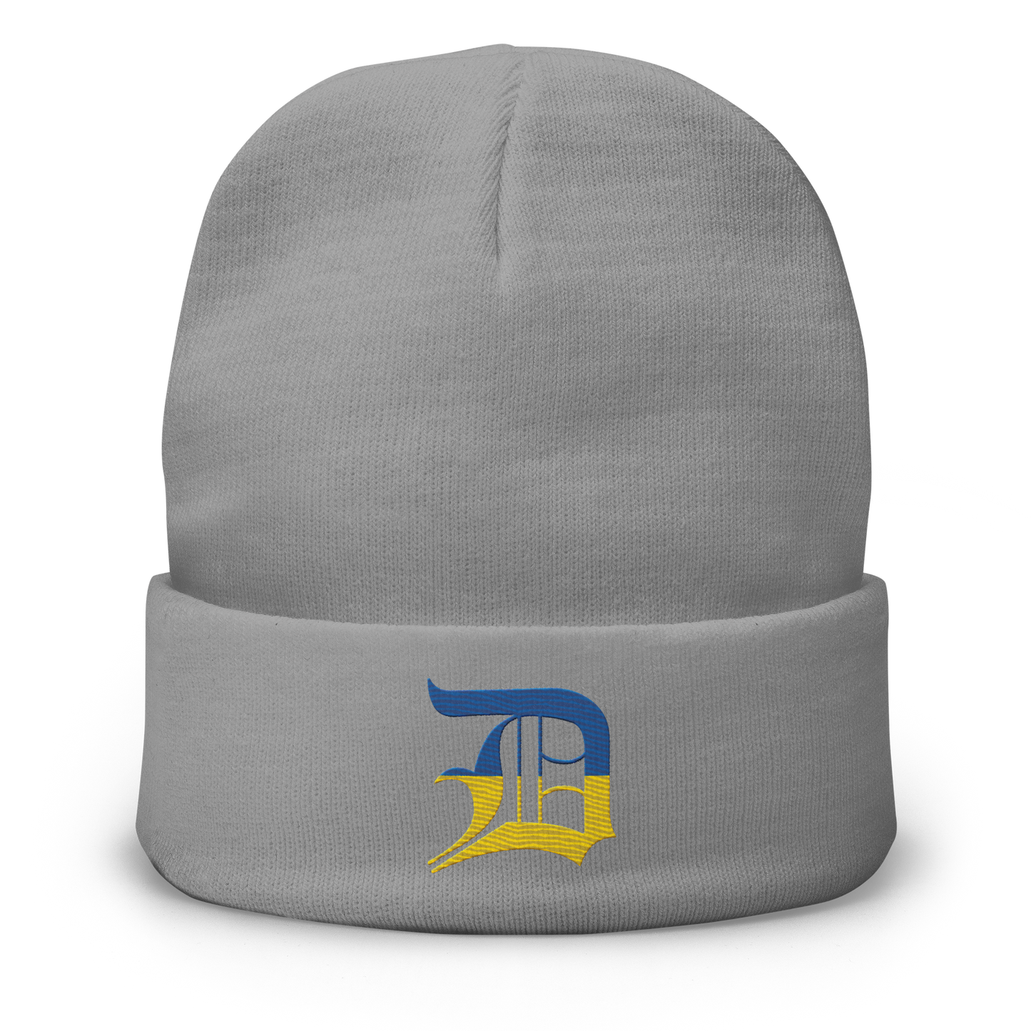 Detroit 'Old English D' Winter Beanie (Ukraine Edition)