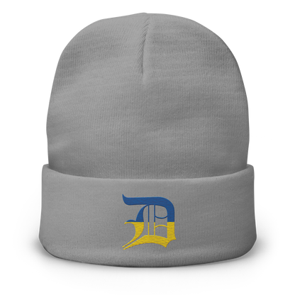 Detroit 'Old English D' Winter Beanie (Ukraine Edition)