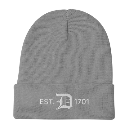 Detroit 'EST. 1701' Winter Beanie (w/ Old English 'D')