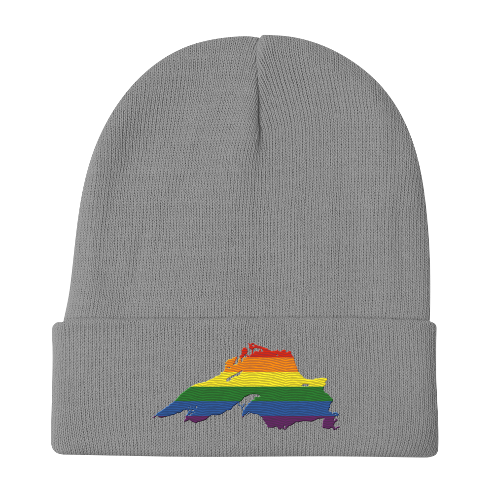 Lake Superior Winter Beanie | Rainbow Pride Edition