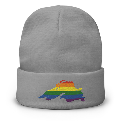 Lake Superior Winter Beanie | Rainbow Pride Edition