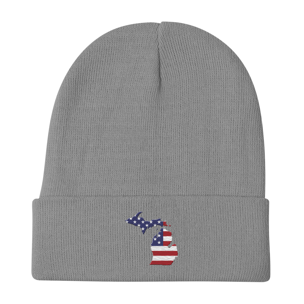 Michigan Winter Beanie | Patriotic Outline