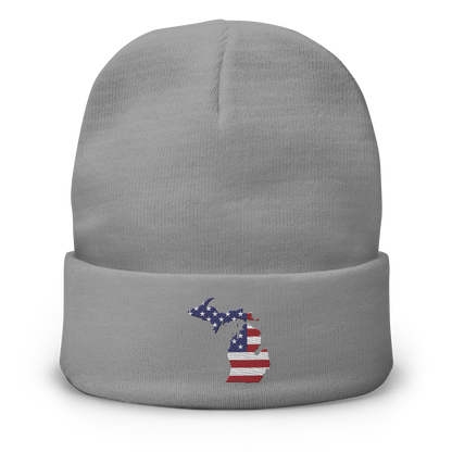 Michigan Winter Beanie | Patriotic Outline