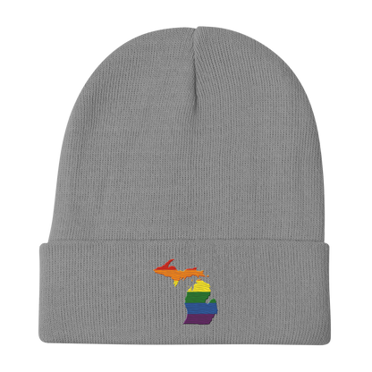 Michigan Winter Beanie | Rainbow Pride Outline