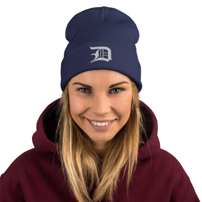 Detroit 'Old English D' Winter Beanie