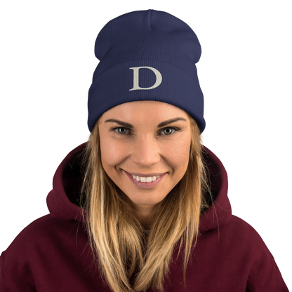 Detroit 'Old French D' Winter Beanie (Ivory White)