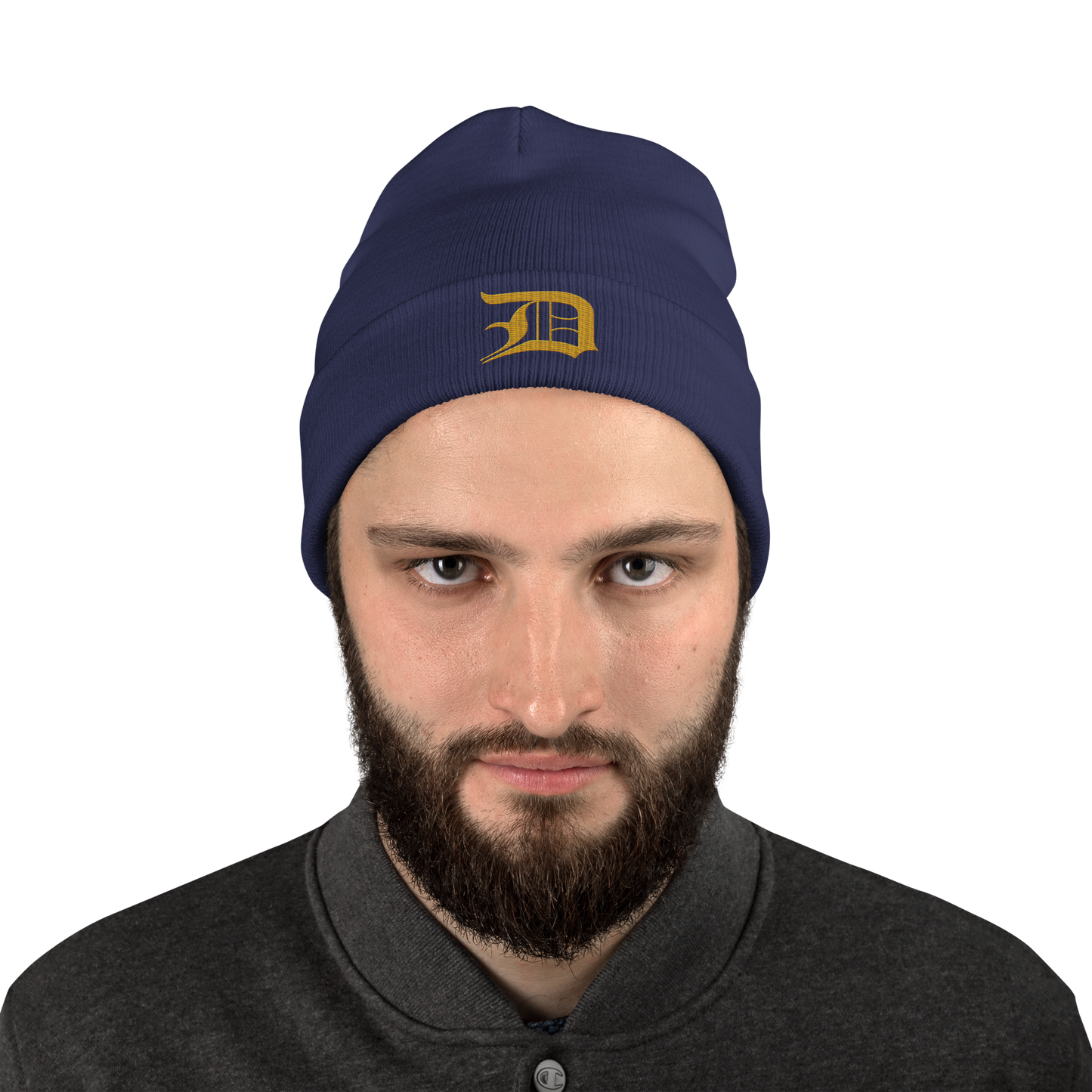 Detroit 'Old English D' Winter Beanie (Gold)