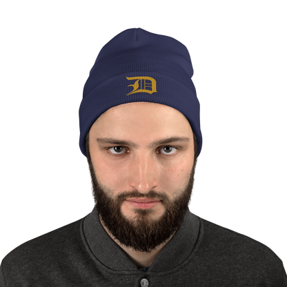 Detroit 'Old English D' Winter Beanie (Gold)