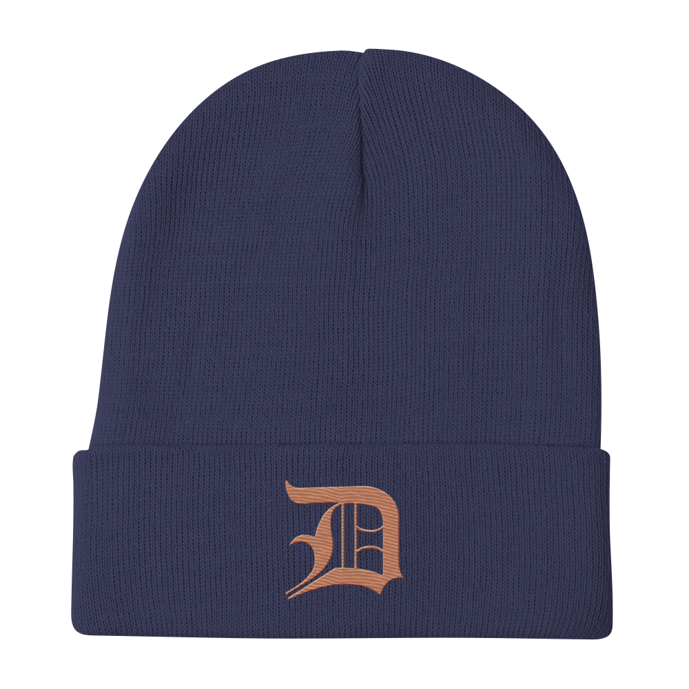 Detroit 'Old English D' Winter Beanie (Copper)