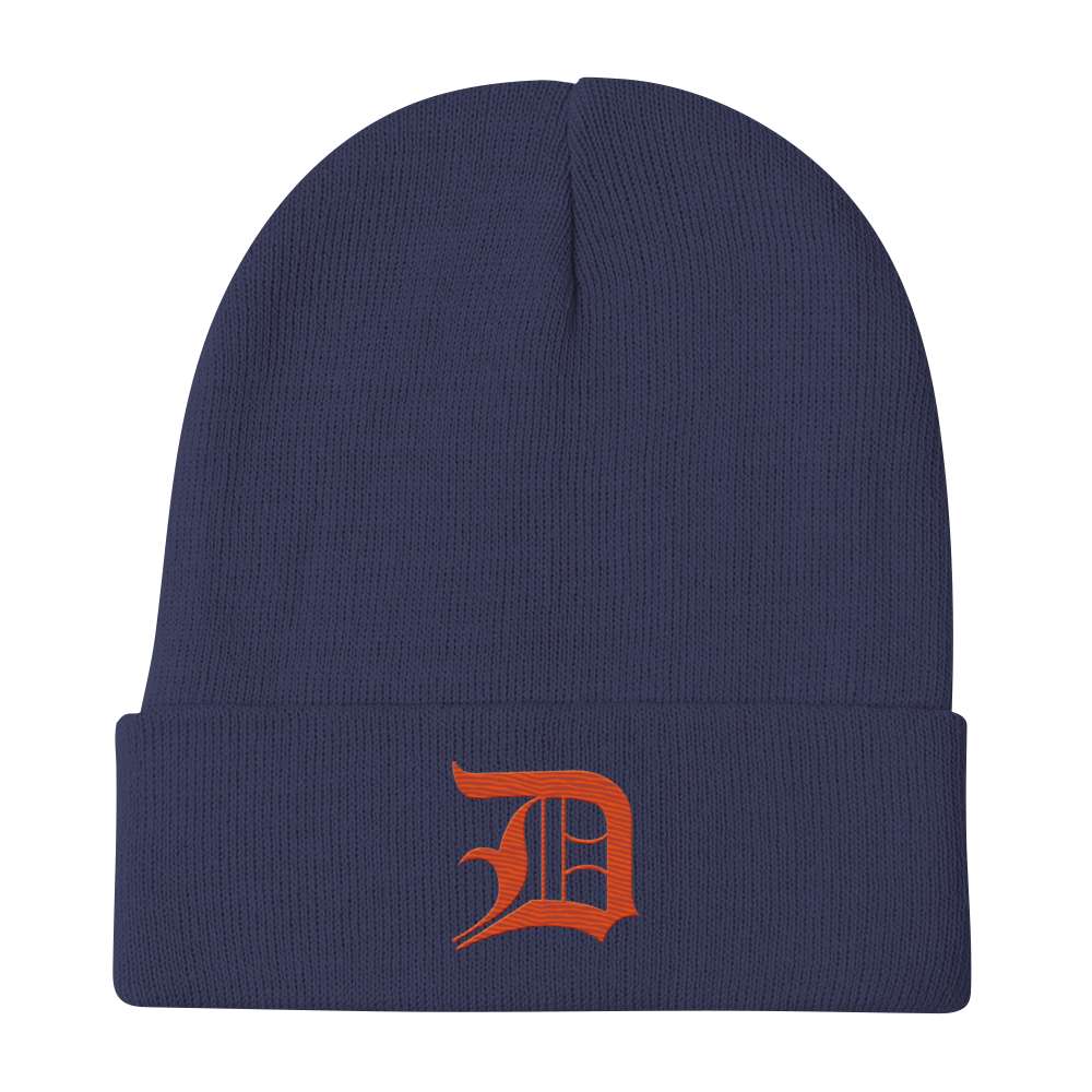 Detroit 'Old English D' Winter Beanie (Maple Leaf Orange)