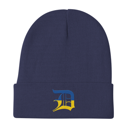 Detroit 'Old English D' Winter Beanie (Ukraine Edition)