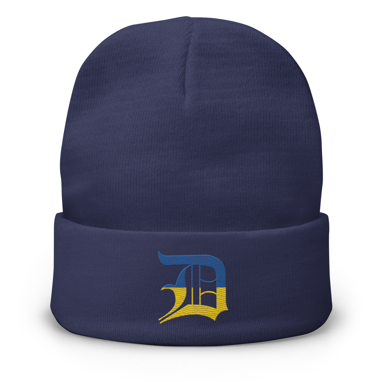 Detroit 'Old English D' Winter Beanie (Ukraine Edition)