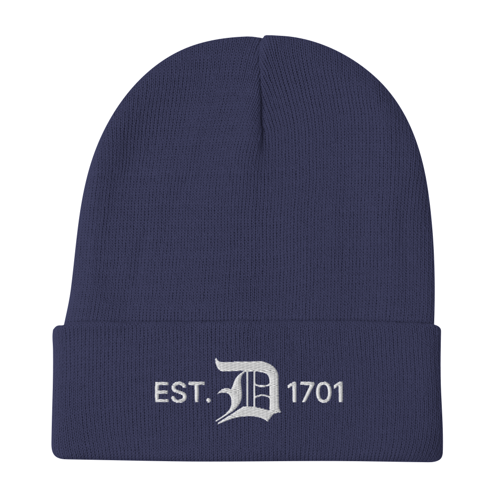 Detroit 'EST. 1701' Winter Beanie (w/ Old English 'D')