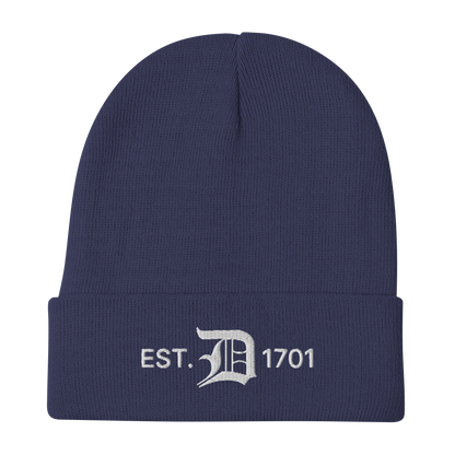 Detroit 'EST. 1701' Winter Beanie (w/ Old English 'D')