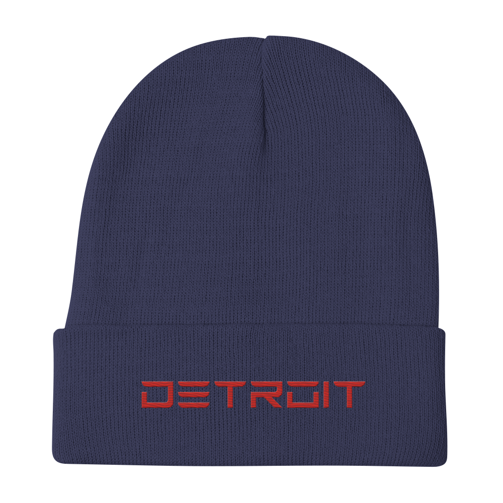 'Detroit' Winter Beanie (Electric Font) | Red