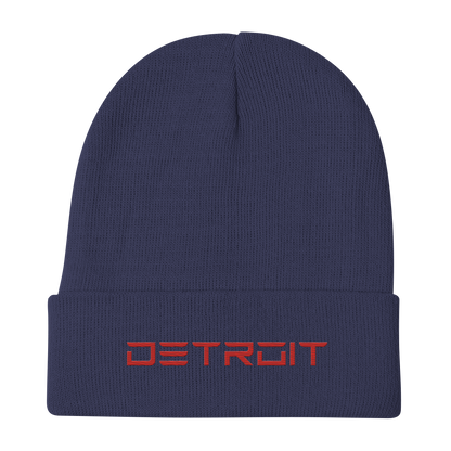 'Detroit' Winter Beanie (Electric Font) | Red