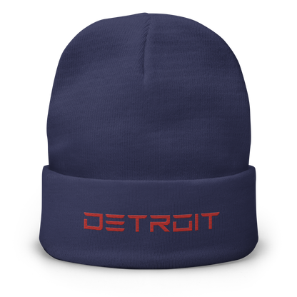 'Detroit' Winter Beanie (Electric Font) | Red