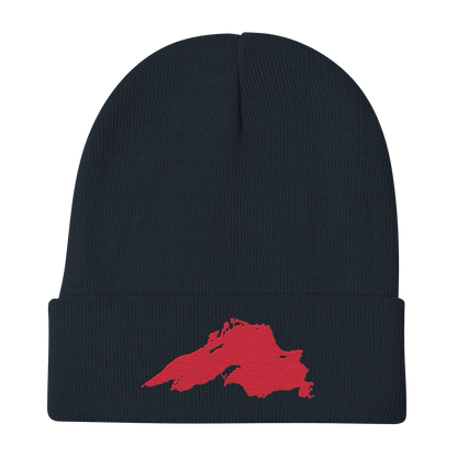 Lake Superior Winter Beanie | Lighthouse Red