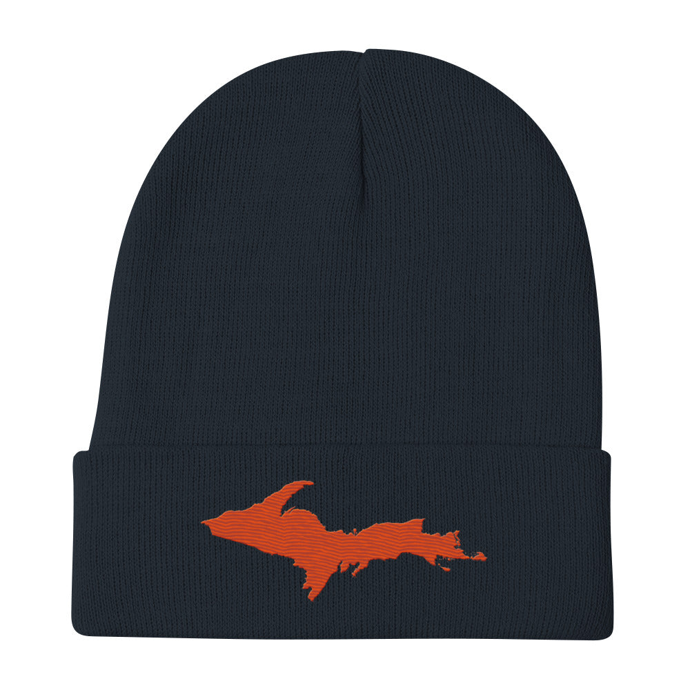 Upper Peninsula Winter Beanie | Maple Leaf Orange