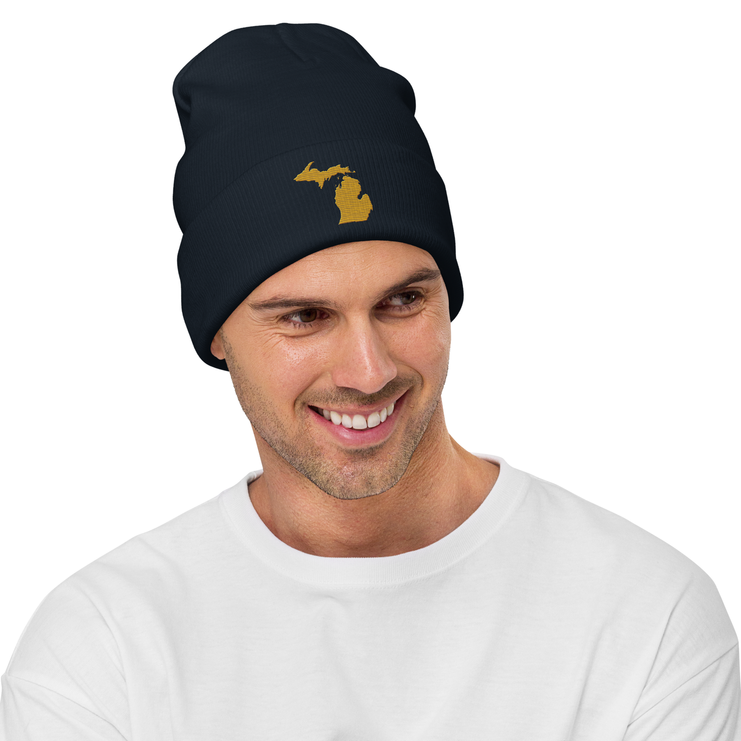 Michigan Winter Beanie | Gold Outline