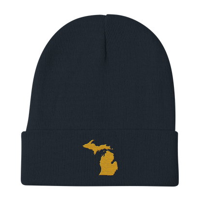 Michigan Winter Beanie | Gold Outline