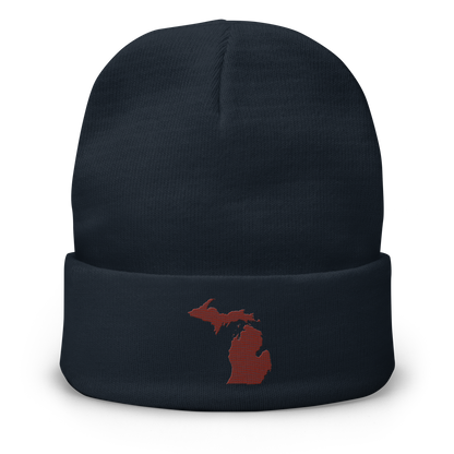 Michigan Winter Beanie | Cherryland Red Outline