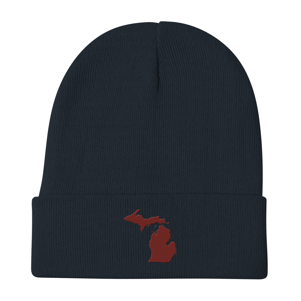 Michigan Winter Beanie | Cherryland Red Outline