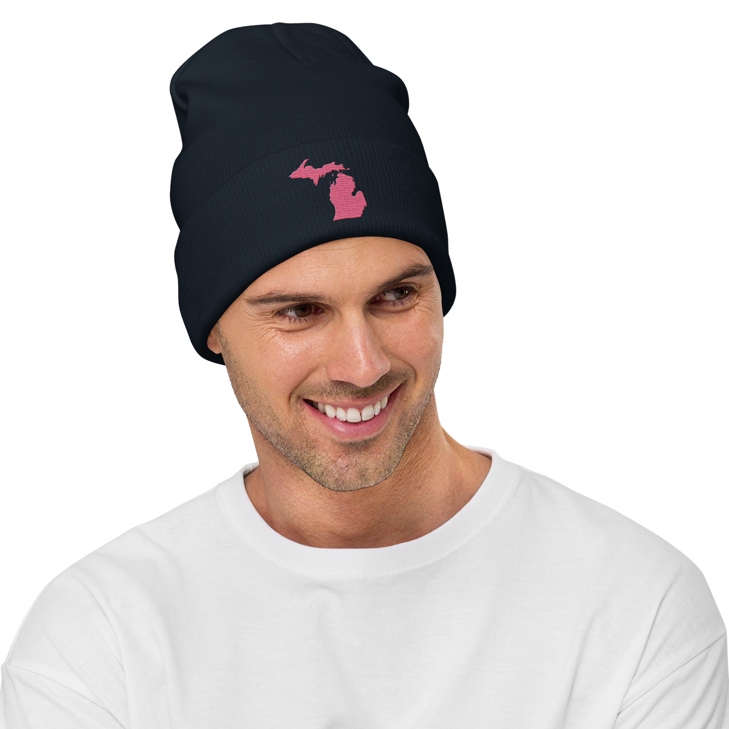 Michigan Winter Beanie | Rhodochrosite Pink Outline