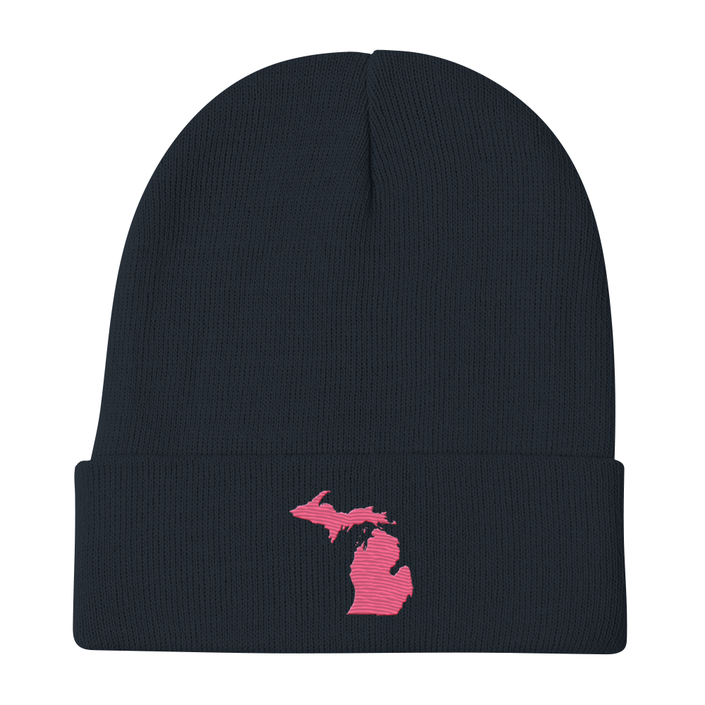 Michigan Winter Beanie | Rhodochrosite Pink Outline