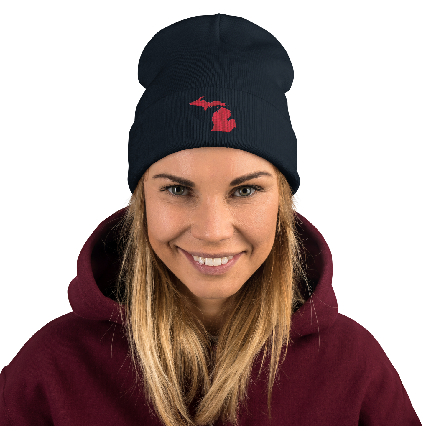 Michigan Winter Beanie | Lighthouse Red Outline