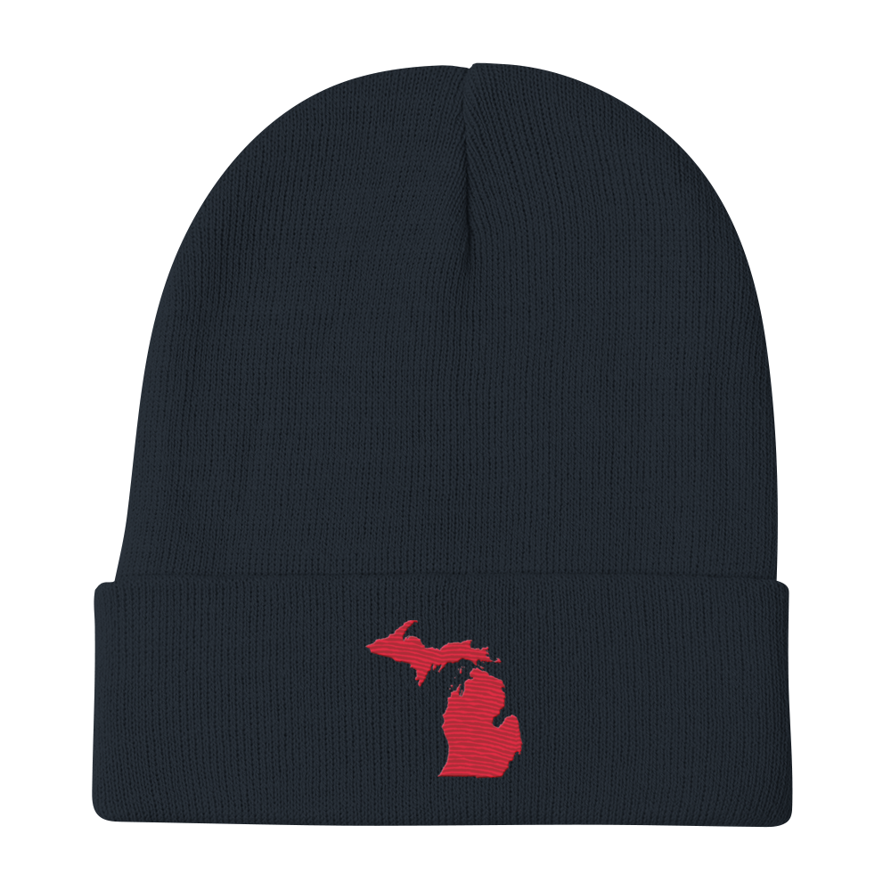 Michigan Winter Beanie | Lighthouse Red Outline