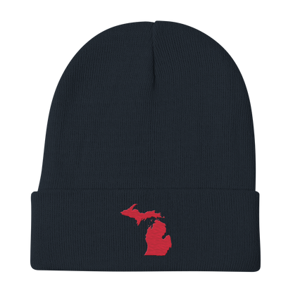 Michigan Winter Beanie | Lighthouse Red Outline