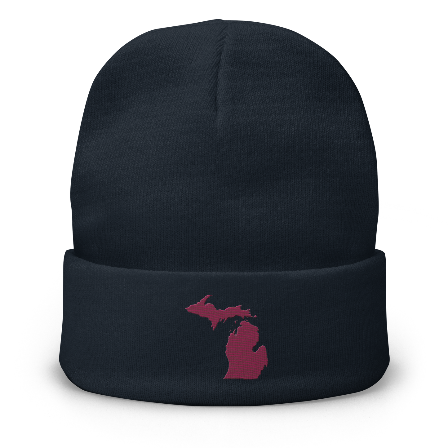 Michigan Winter Beanie | Ruby Red Outline