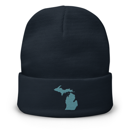 Michigan Winter Beanie | Huron Blue Outline