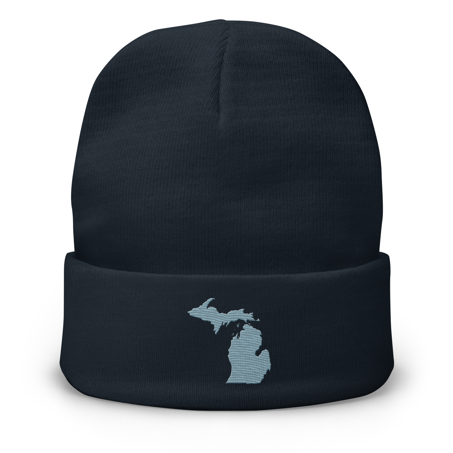 Michigan Winter Beanie | Opal Blue Outline