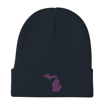 Michigan Winter Beanie | Plum Outline