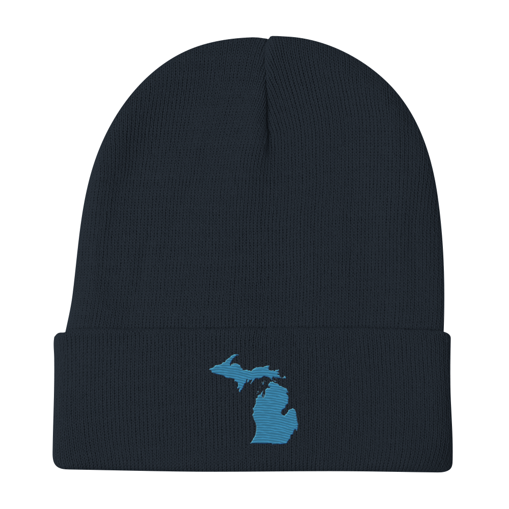 Michigan Winter Beanie | Traverse Blue Outline